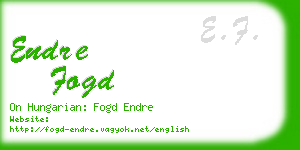 endre fogd business card